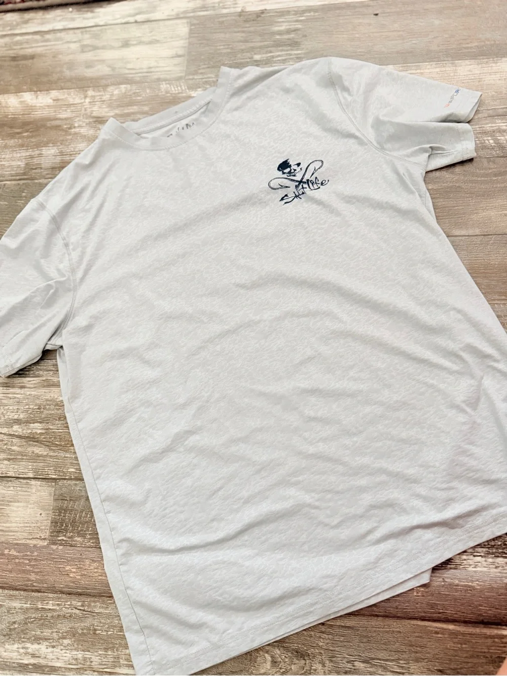 Salt Life White Short-Sleeve Tee with Navy Chest Logo